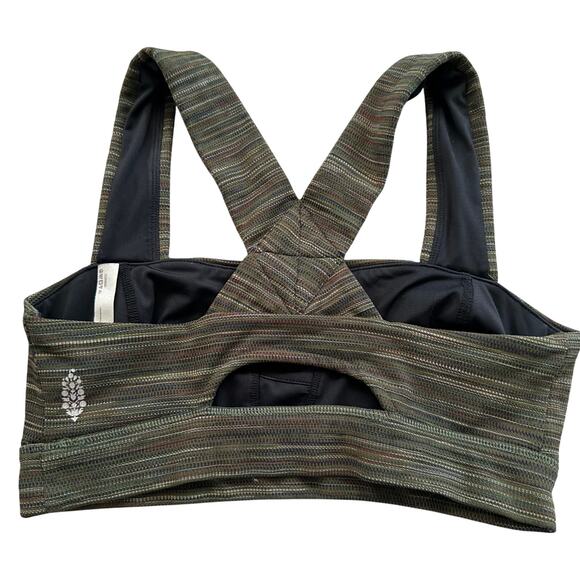 Free people bra olive sz S wide straps no pads lightweight activewear - Picture 2 of 9